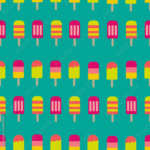 Seamless ice cream popsicles pattern 