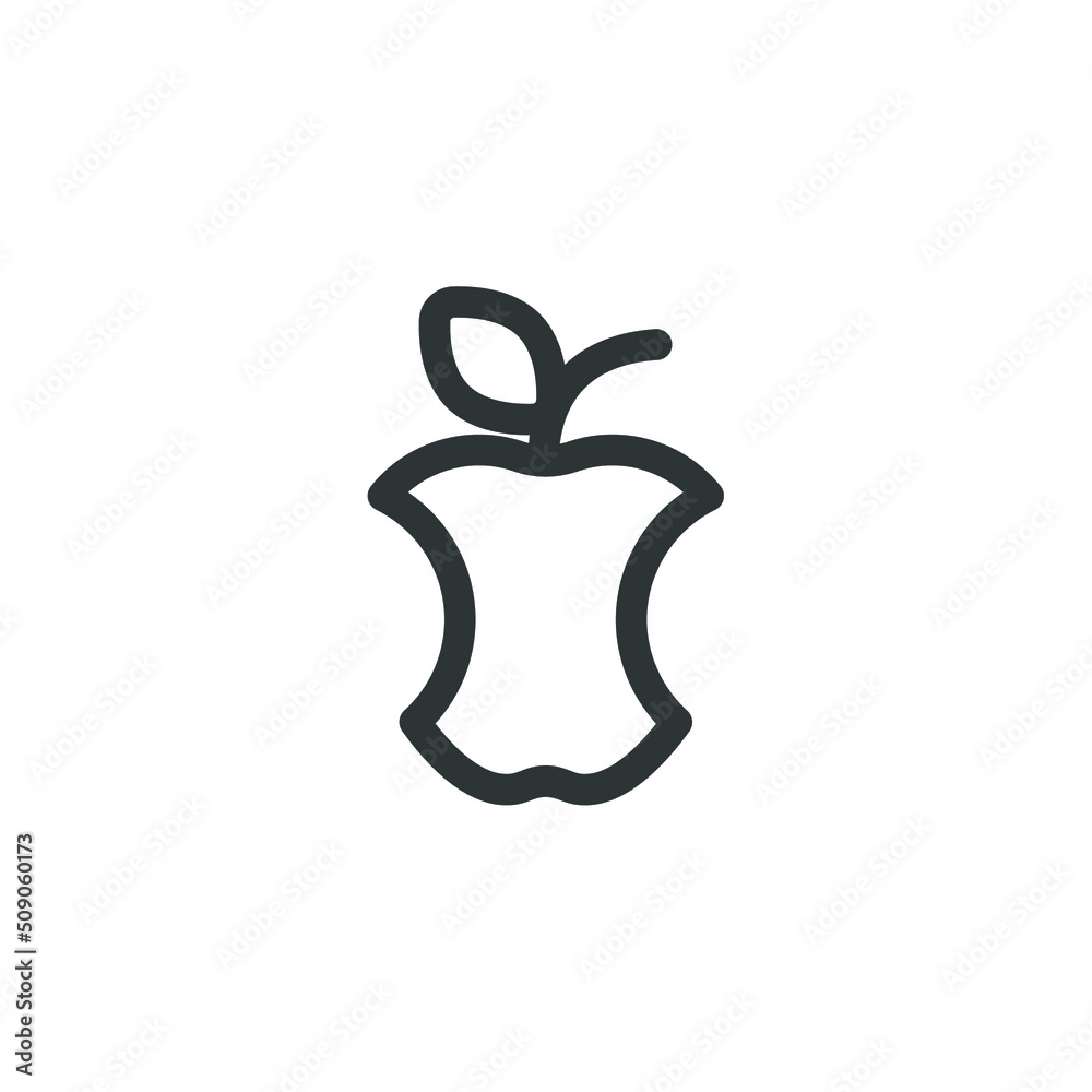 Vector sign of the Apple symbol is isolated on a white background. Apple icon color editable. Vector sign of the Apple symbol is isolated on a white background. Apple icon color editable.