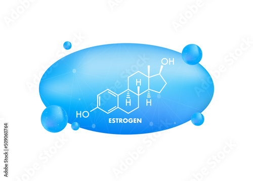Doodle estrogen formula for concept design. Doodle vector illustration. Vector icon