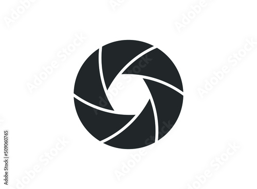 Camera shutter icon isolated on white background vector illustration photo