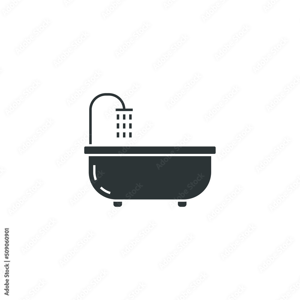 Vector sign of the bathtub symbol is isolated on a white background. bathtub icon color editable. Vector sign of the bathtub symbol is isolated on a white background. bathtub icon color editable.