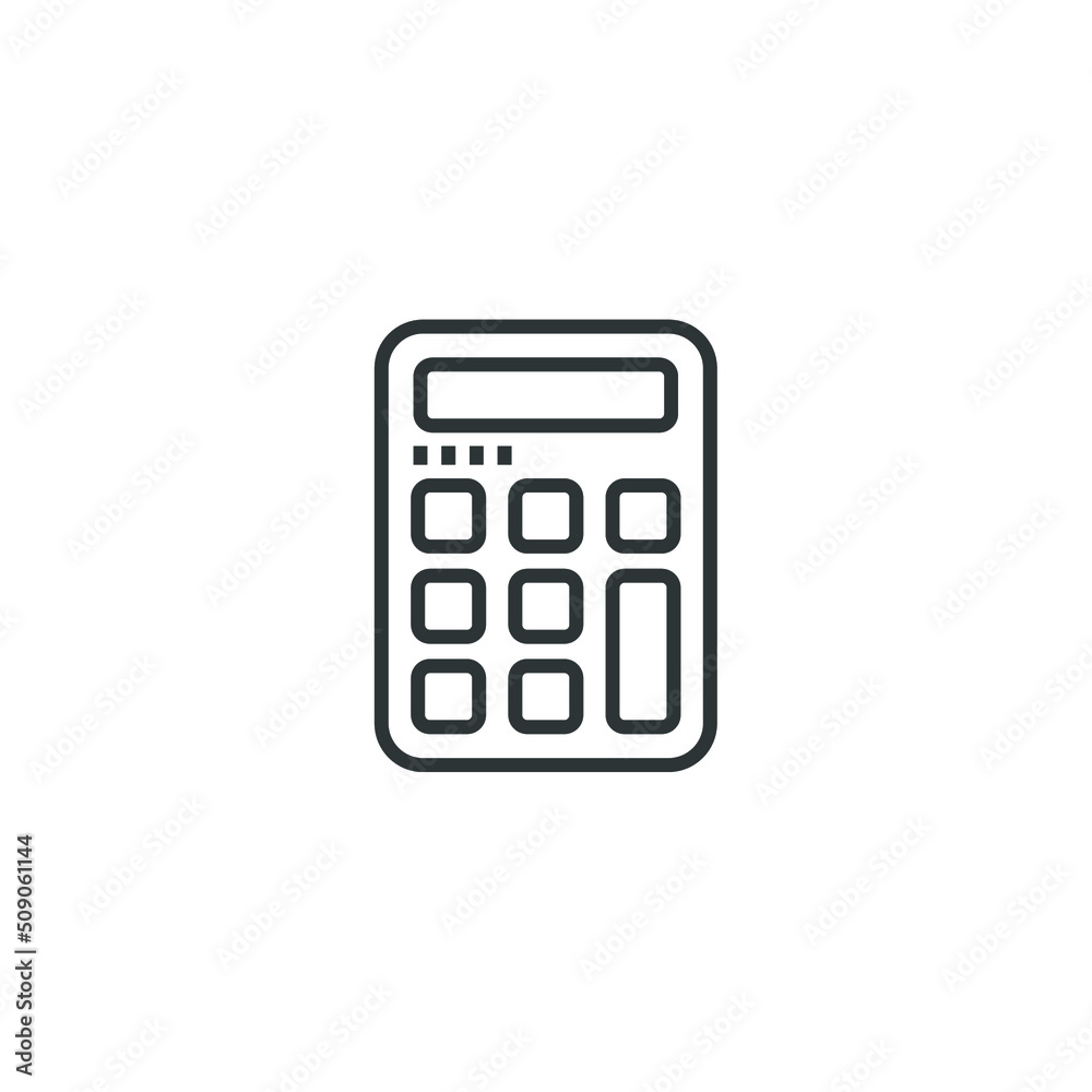 Vector sign of the Calculator symbol is isolated on a white background. Calculator icon color editable. Vector sign of the Calculator symbol is isolated on a white background. Calculator icon color editable.