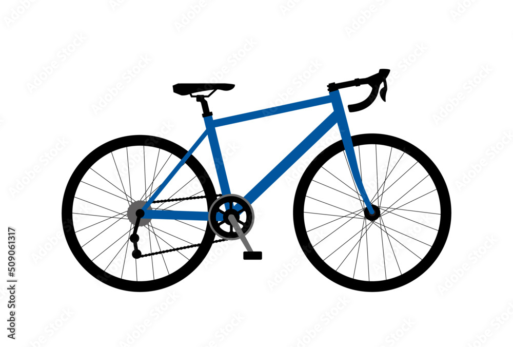シンプルな自転車（ロードバイク）のイラスト