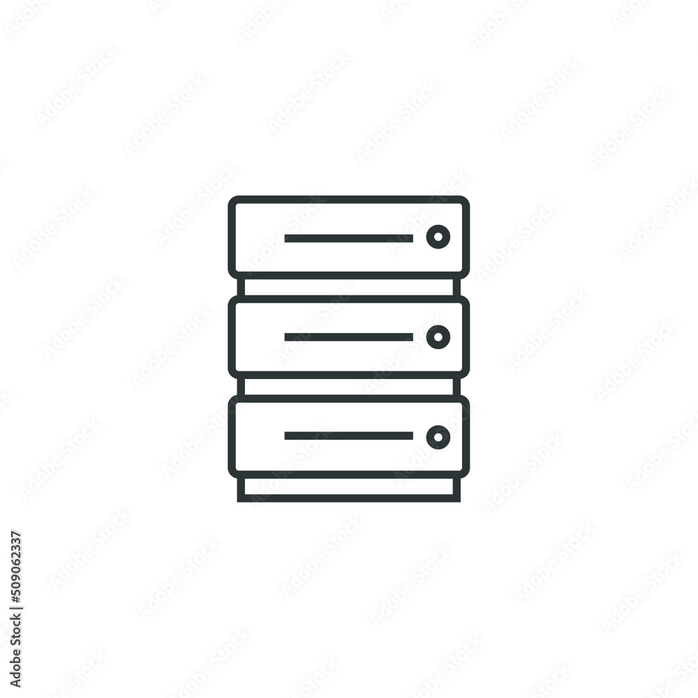 Vector sign of the computer server symbol is isolated on a white background. computer server icon color editable. Vector sign of the computer server symbol is isolated on a white background. computer server icon color editable.