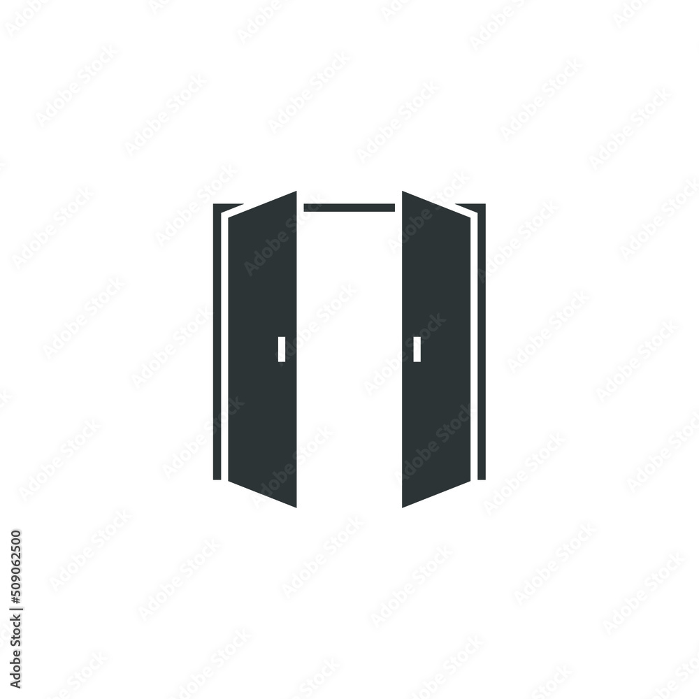 Vector sign of the door symbol is isolated on a white background. door icon color editable. Vector sign of the door symbol is isolated on a white background. door icon color editable.