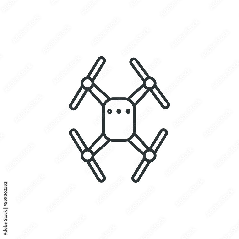 Vector sign of the Drone symbol is isolated on a white background. Drone icon color editable. Vector sign of the Drone symbol is isolated on a white background. Drone icon color editable.