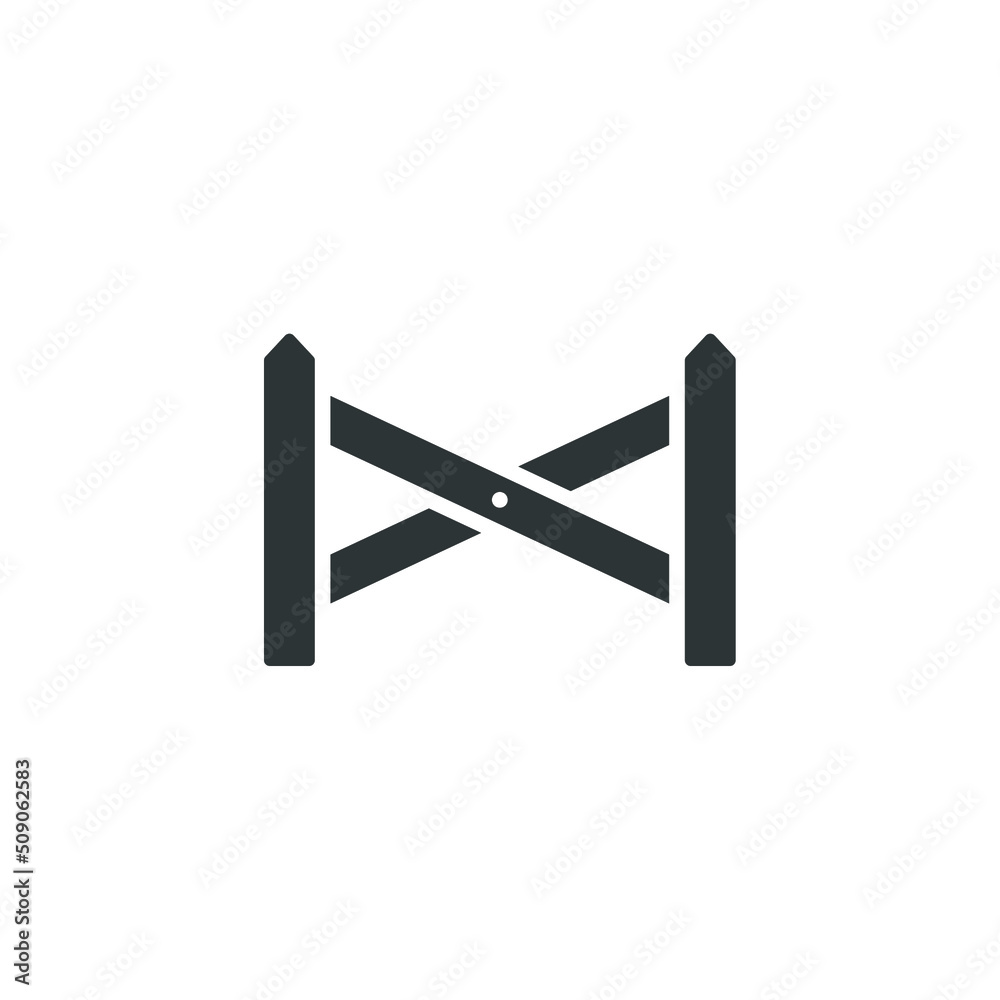 Vector sign of the Fence symbol is isolated on a white background. Fence icon color editable. Vector sign of the Fence symbol is isolated on a white background. Fence icon color editable.