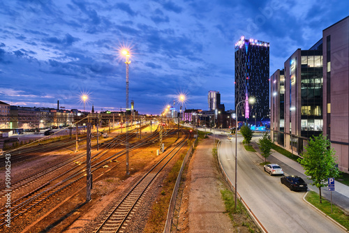 Tampere city in Finland 2022 railway view