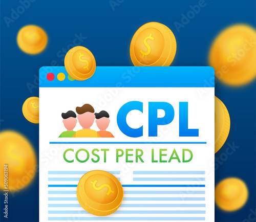Cost lead per website. Online marketing concept. Digital marketing concept