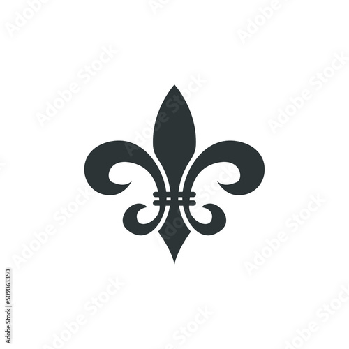 Vector sign of the fleur de lis heraldic symbol is isolated on a white background. fleur de lis heraldic icon color editable. photo