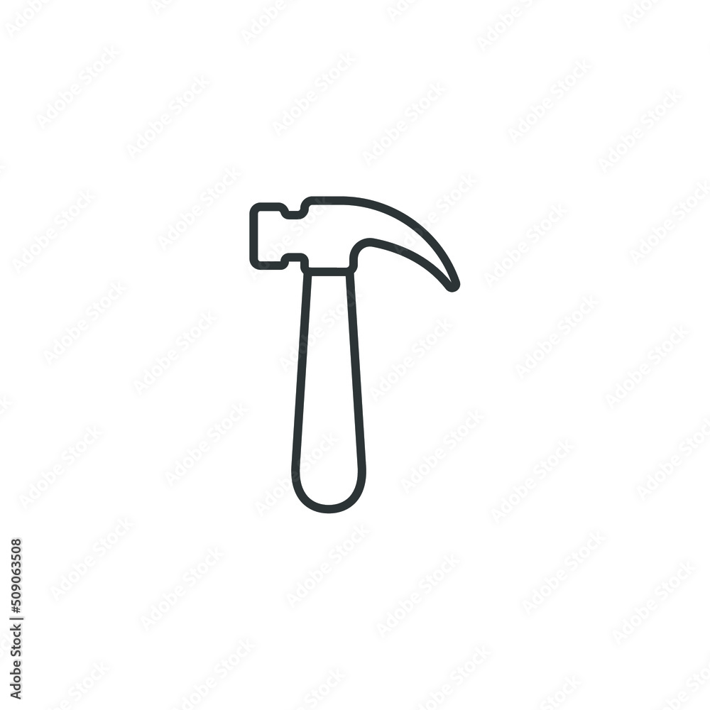 Vector sign of the hammer symbol is isolated on a white background. hammer icon color editable. Vector sign of the hammer symbol is isolated on a white background. hammer icon color editable.