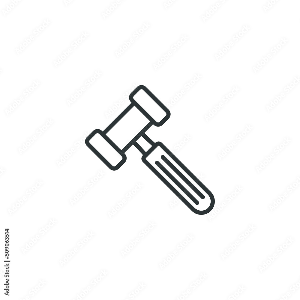 Vector sign of the hammer symbol is isolated on a white background. hammer icon color editable. Vector sign of the hammer symbol is isolated on a white background. hammer icon color editable.
