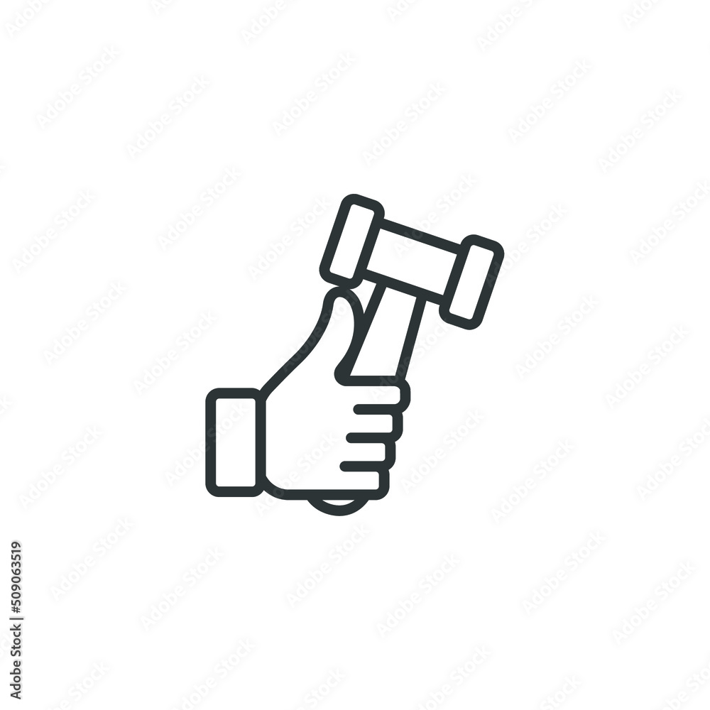 Vector sign of the hammer symbol is isolated on a white background. hammer icon color editable. Vector sign of the hammer symbol is isolated on a white background. hammer icon color editable.