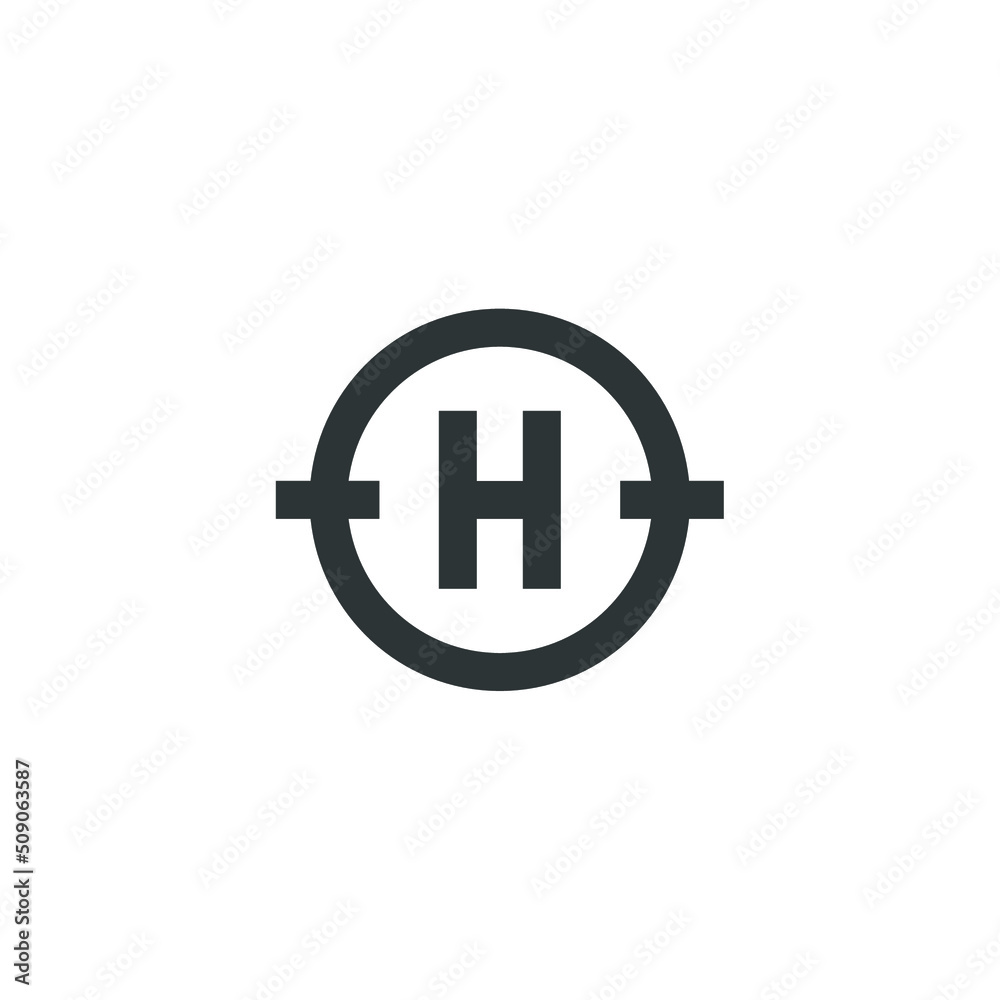Vector sign of the Helipad symbol is isolated on a white background. Helipad icon color editable. Vector sign of the Helipad symbol is isolated on a white background. Helipad icon color editable.