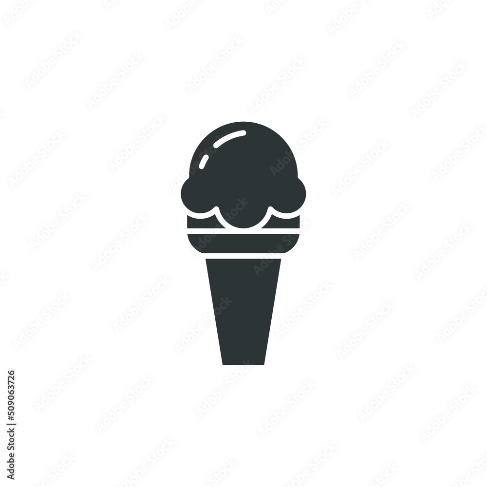 Vector sign of the Ice Cream symbol is isolated on a white background. Ice Cream icon color editable. Vector sign of the Ice Cream symbol is isolated on a white background. Ice Cream icon color editable.