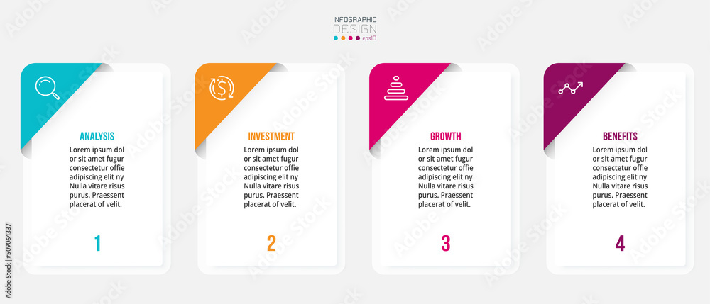 Infographic template business concept with step.
Infographic template business concept with step.