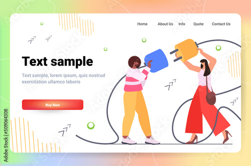 businesspeople connecting electrical plug with socket business connection new project startup concept