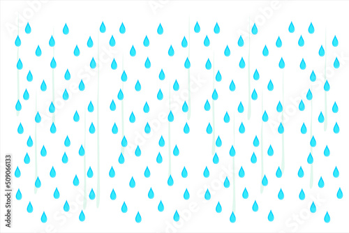 Rain. Raindrops fall. clear water vector