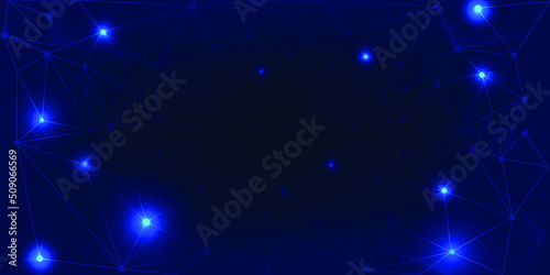 Vector illustration of Dot connecting wireframe digital tunnel.Future digital technology and innovation concept.