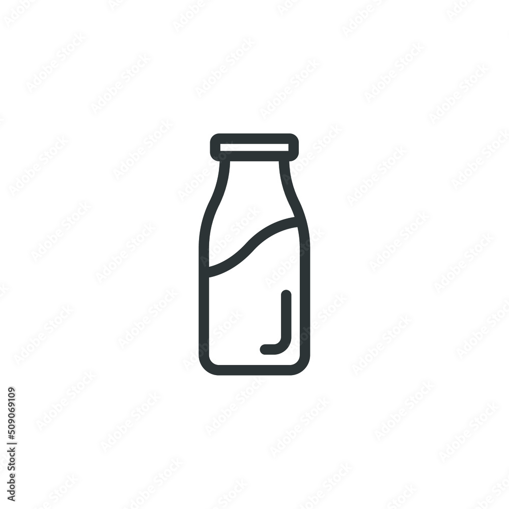 Vector sign of the Milk Bottle symbol is isolated on a white background. Milk Bottle icon color editable. Vector sign of the Milk Bottle symbol is isolated on a white background. Milk Bottle icon color editable.