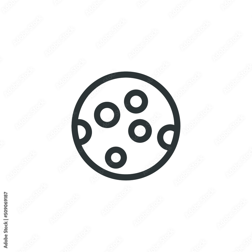 Vector sign of the moon symbol is isolated on a white background. moon icon color editable.