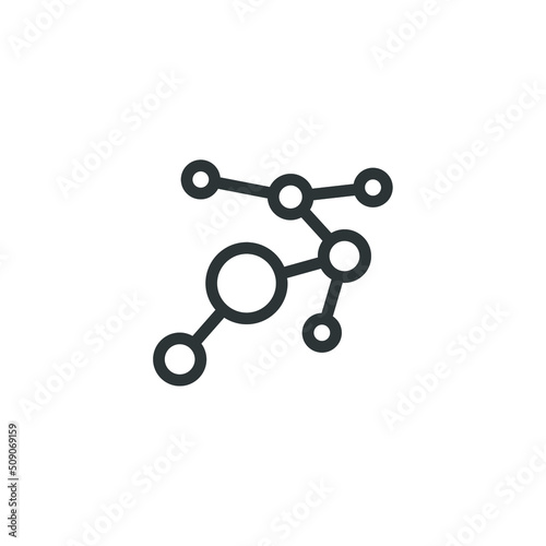 Vector sign of the molecule symbol is isolated on a white background. molecule icon color editable.