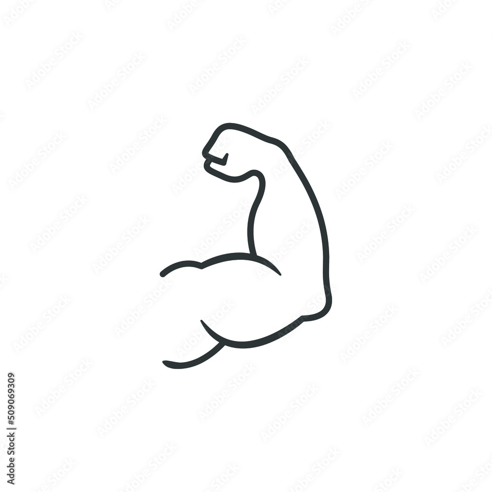 Vector sign of the muscle symbol is isolated on a white background. muscle icon color editable. Vector sign of the muscle symbol is isolated on a white background. muscle icon color editable.