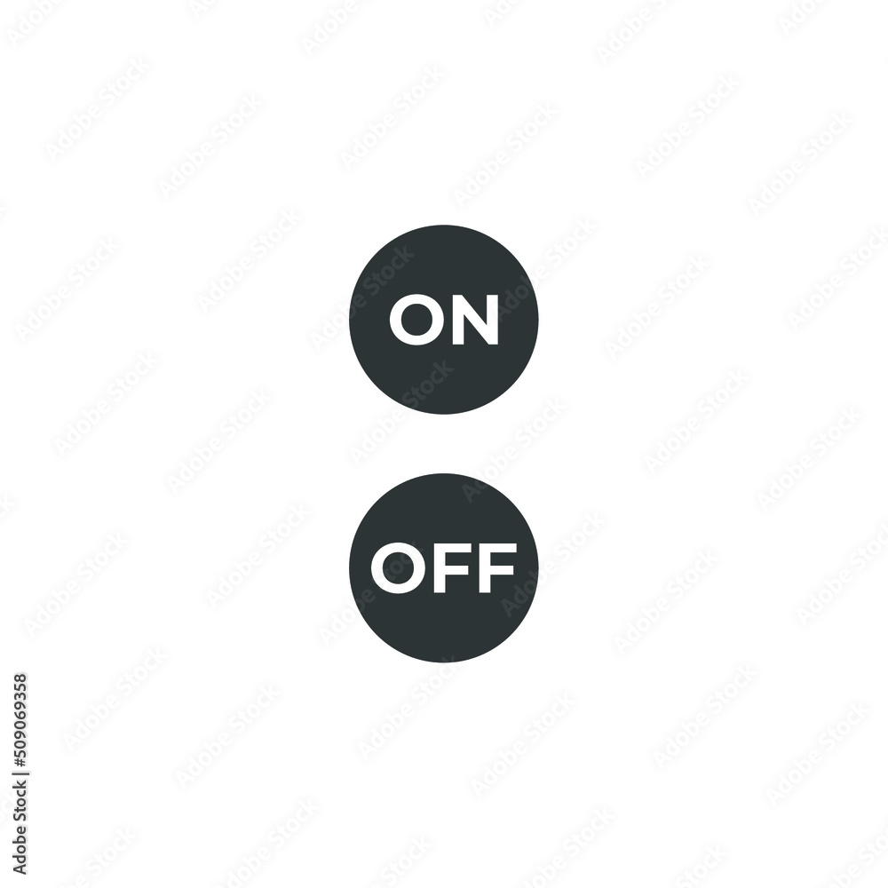 Vector sign of the On off symbol is isolated on a white background. On off icon color editable. Vector sign of the On off symbol is isolated on a white background. On off icon color editable.