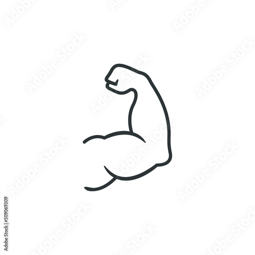 Vector sign of the muscle symbol is isolated on a white background. muscle icon color editable.