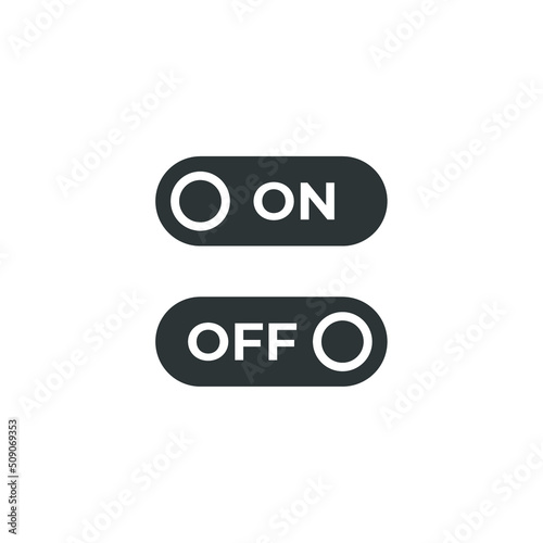 Vector sign of the On off symbol is isolated on a white background. On off icon color editable.