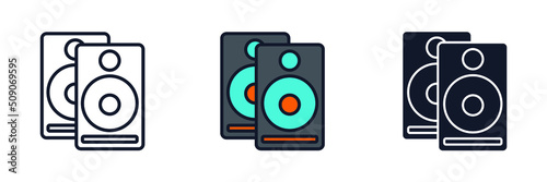speaker music icon symbol template for graphic and web design collection logo vector illustration