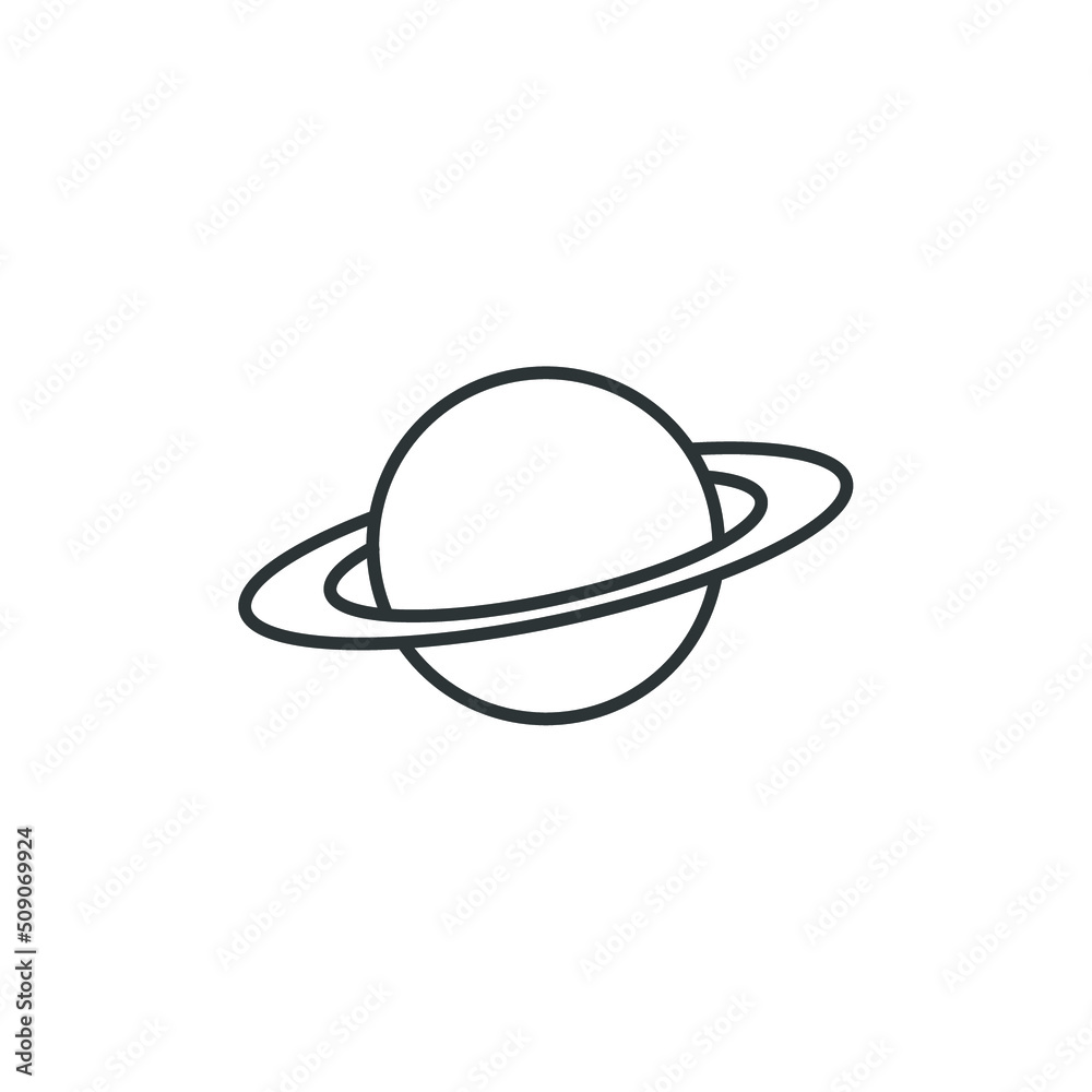 Vector sign of the Planet Saturn symbol is isolated on a white background. Planet Saturn icon color editable. Vector sign of the Planet Saturn symbol is isolated on a white background. Planet Saturn icon color editable.