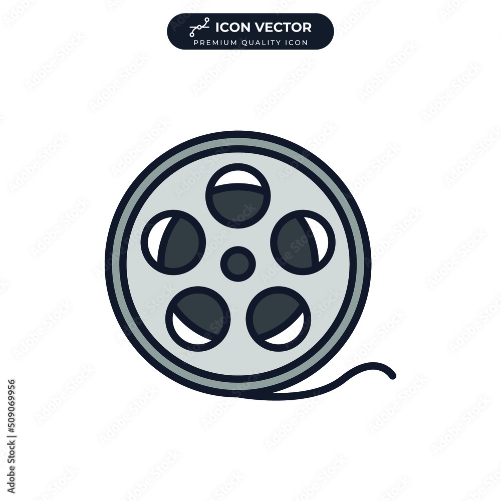 Film role. Film strip icon symbol template for graphic and web design collection logo vector illustration