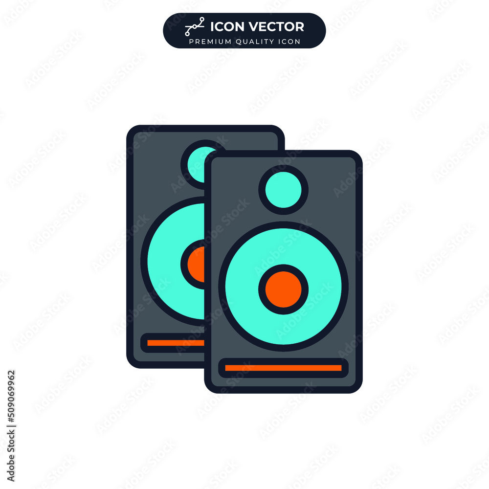 speaker music icon symbol template for graphic and web design collection logo vector illustration speaker music icon symbol template for graphic and web design collection logo vector illustration