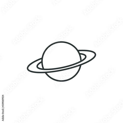 Vector sign of the Planet Saturn symbol is isolated on a white background. Planet Saturn icon color editable.