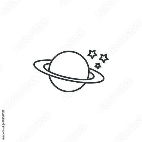 Vector sign of the Planet Saturn symbol is isolated on a white background. Planet Saturn icon color editable.
