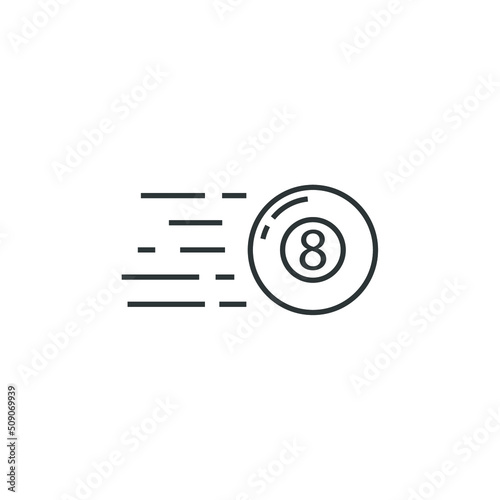 Vector sign of the Pool Eight Ball symbol is isolated on a white background. Pool Eight Ball icon color editable.