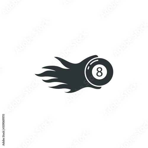 Vector sign of the Pool Eight Ball symbol is isolated on a white background. Pool Eight Ball icon color editable.