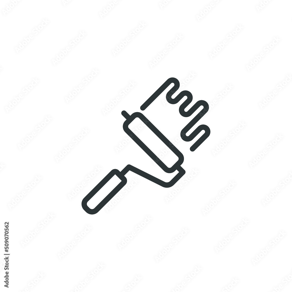 Vector sign of the Roller Paint symbol is isolated on a white background. Roller Paint icon color editable.