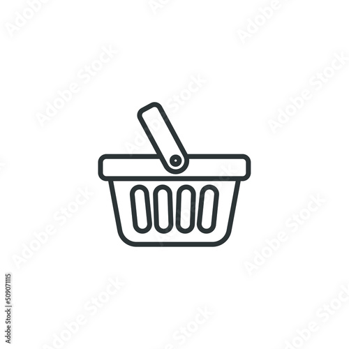 Vector sign of the Shopping Basket symbol is isolated on a white background. Shopping Basket icon color editable. 