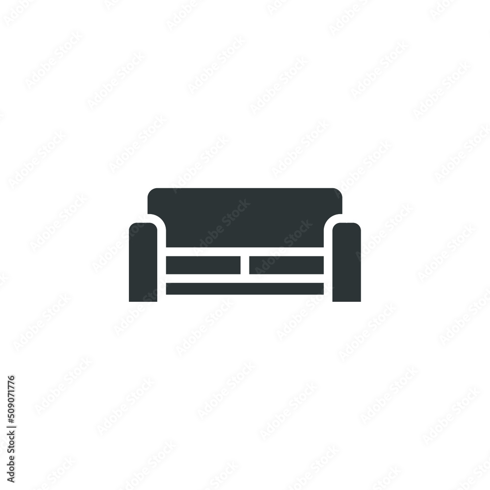 Vector sign of the sofa furniture symbol is isolated on a white background. sofa furniture icon color editable. Vector sign of the sofa furniture symbol is isolated on a white background. sofa furniture icon color editable.