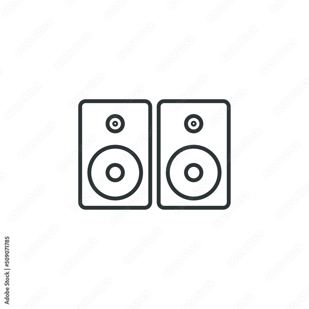 Vector sign of the Sound speaker symbol is isolated on a white background. Sound speaker icon color editable. Vector sign of the Sound speaker symbol is isolated on a white background. Sound speaker icon color editable.