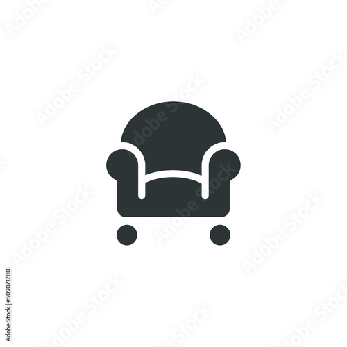 Vector sign of the sofa furniture symbol is isolated on a white background. sofa furniture icon color editable.