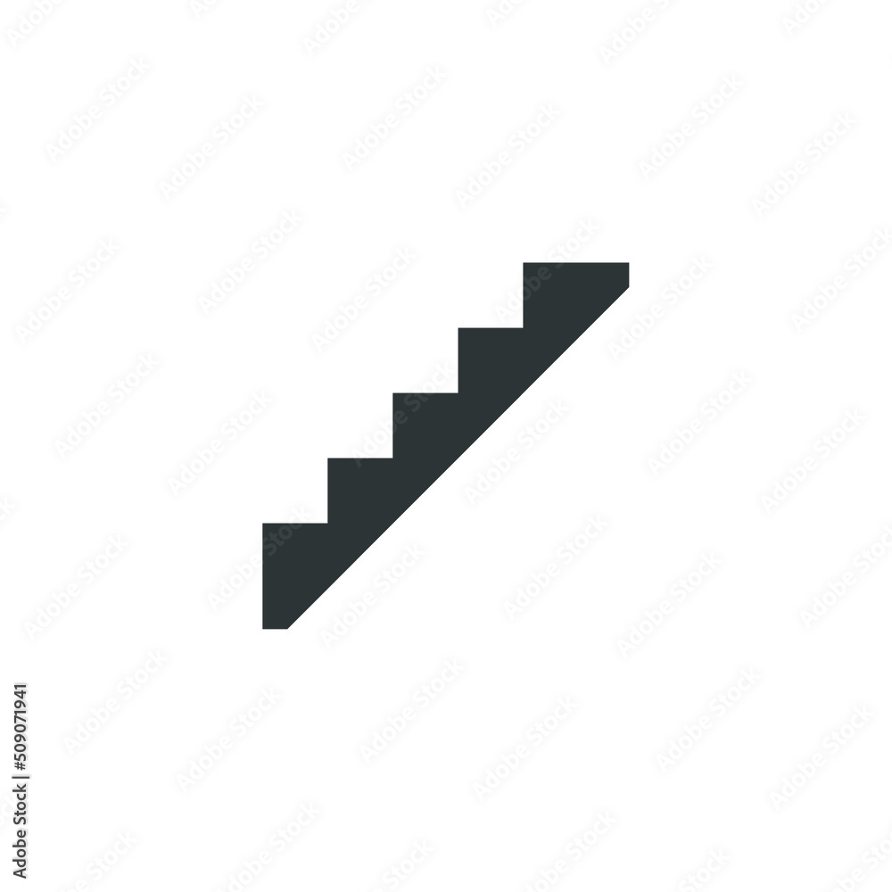 Vector sign of the stairs symbol is isolated on a white background. stairs icon color editable.