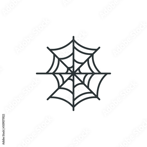 Vector sign of the spider web symbol is isolated on a white background. spider web icon color editable.