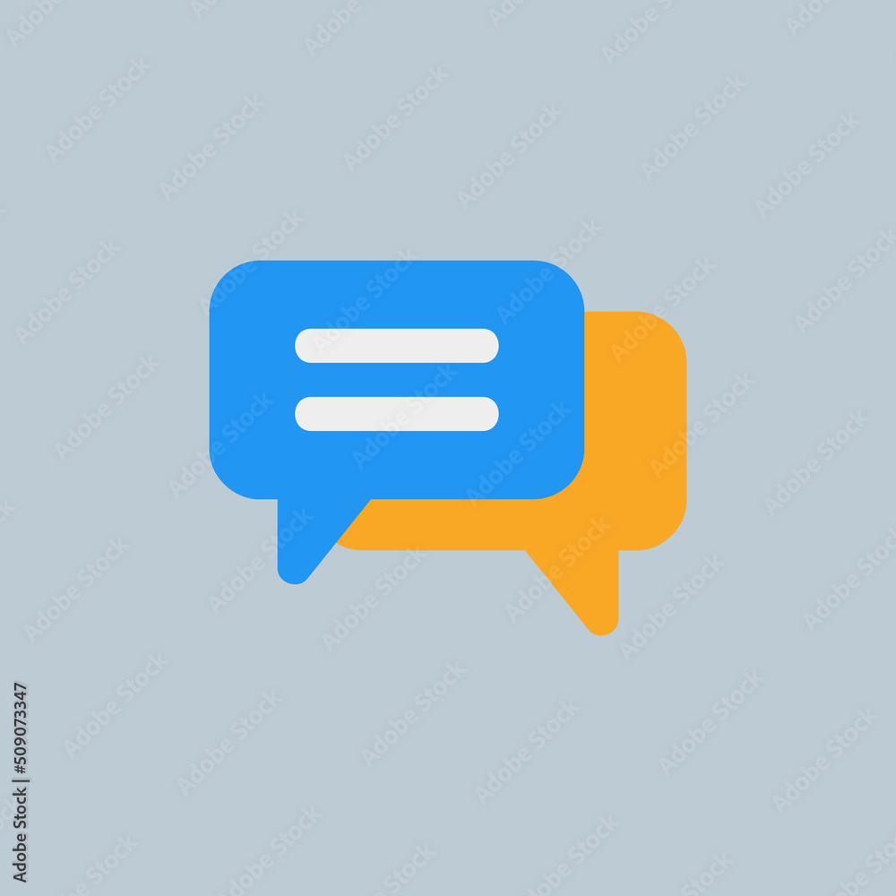 Chat icon in flat style about essentials, use for website mobile app presentation Chat icon in flat style about essentials, use for website mobile app presentation