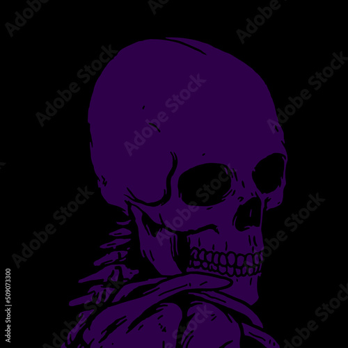 purple skull silhouette illustration vector