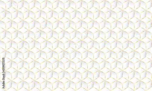 Abstract white geometric 3d cubes background pattern. Vector for presentation design. Suit for business  corporate  institution  party  festive. Vector illustration