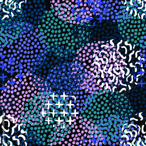 polka dots spots abstract geometric vector seamless pattern