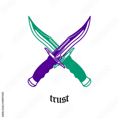 vector two crossed blades concept
